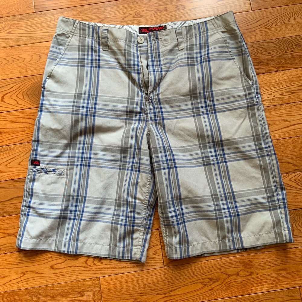 Hawk Plaid Men Shorts Sz 36